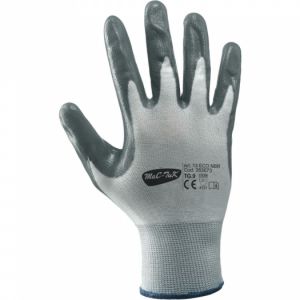 slabé pracovní rukavice bezešvé polyester- dlaň a prsty máčené v nitrilu pro odolnost vůči oleji, mastnotě a kapalinám levné prstové pracovní rukavice