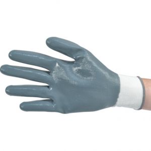 slabé pracovní rukavice pružné nylonové vložky s nitrilovým potahem dlaně pro práci s oleji velikost 6, 7, 8, 9, 10. RUKAVICE SITESAFE FLAT NITRILE S POVLAKEM