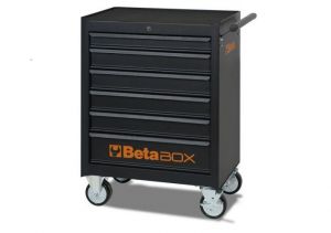 Vozík na nářadí Beta profi se 6 zásuvkami černý 2400/C04BOX BETABOX, profi dílenský vozík Beta černý 